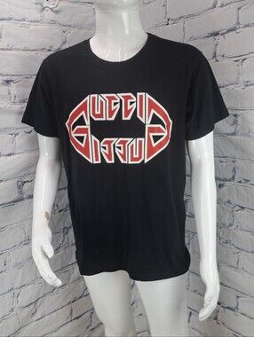 Gucci Men's Tshirt Tee Flipped Metal Logo Jersey Cotton Italy Size Large